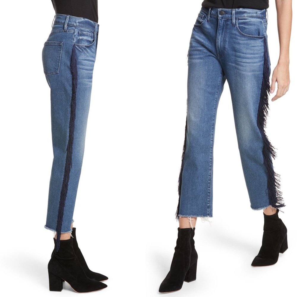 3X1 NYC W3 Higher Ground Spanish Fringe Crop Jeans - Picture 4 of 4